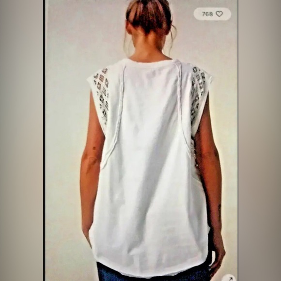 NWOT Free People Table for Two Tee - Picture 2 of 5